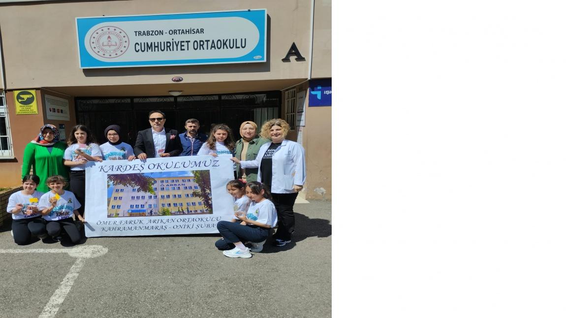 Kardeş okulumuz Trabzon -Ortahisar Cumhuriyet Ortaokulu öğrencilerimiz için Kermes düzenledi.