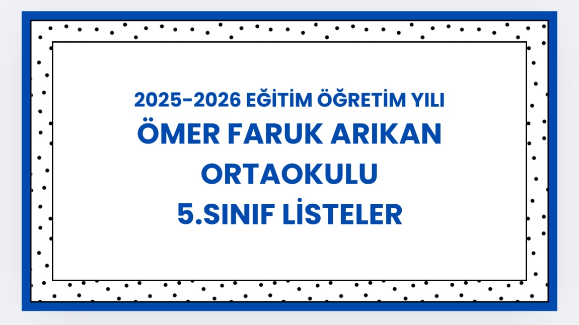 5. SINIF LİSTELERİ YAYINLANMIŞTIR